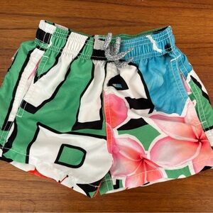 Vilebrequin Kids Green and Blue Floral Shorts